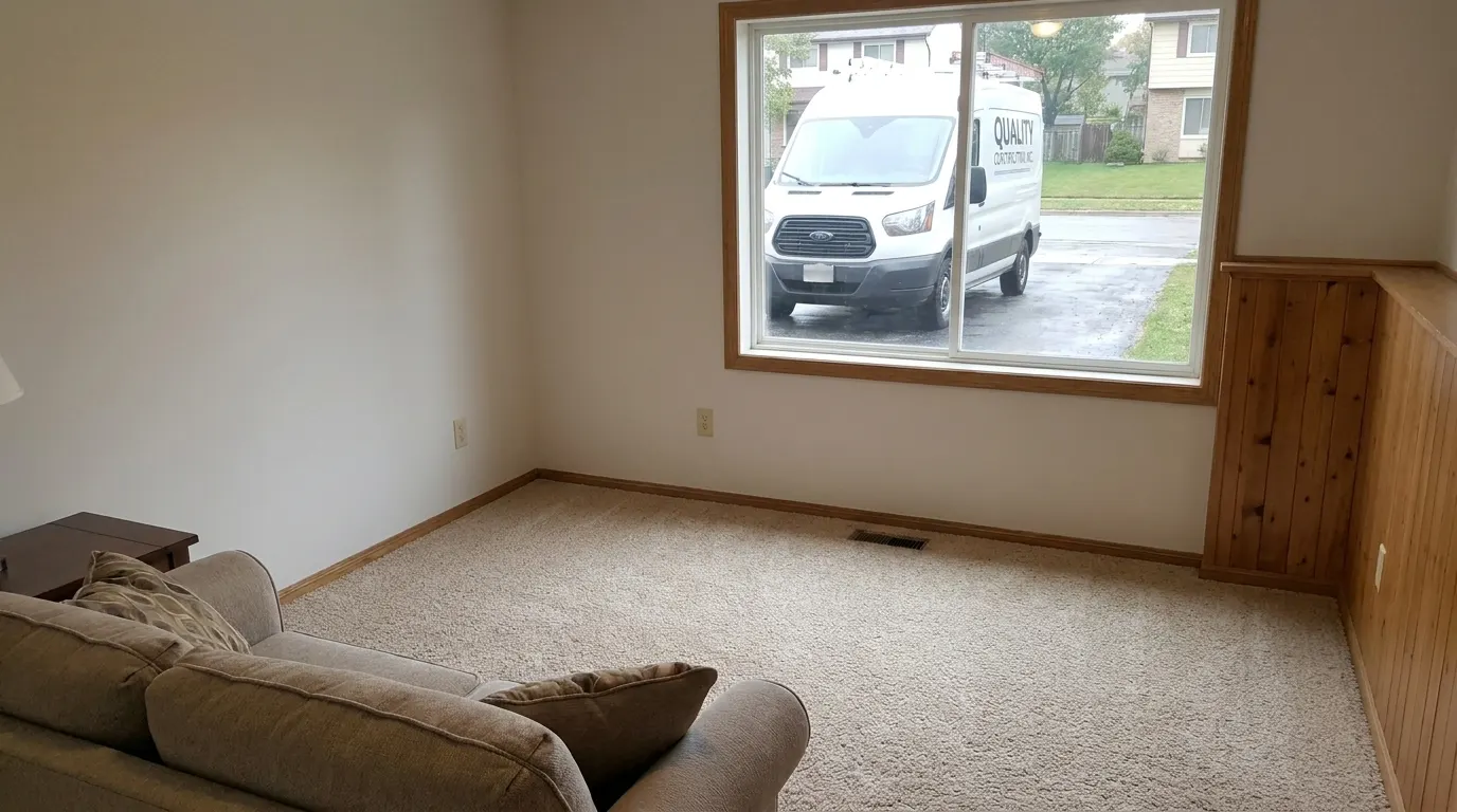 Same basement extracted, disinfected and dry after cleanup